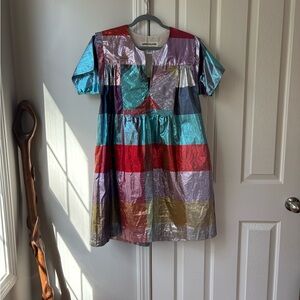 Caron Callahan Multicolor Metallic Mini Dress
